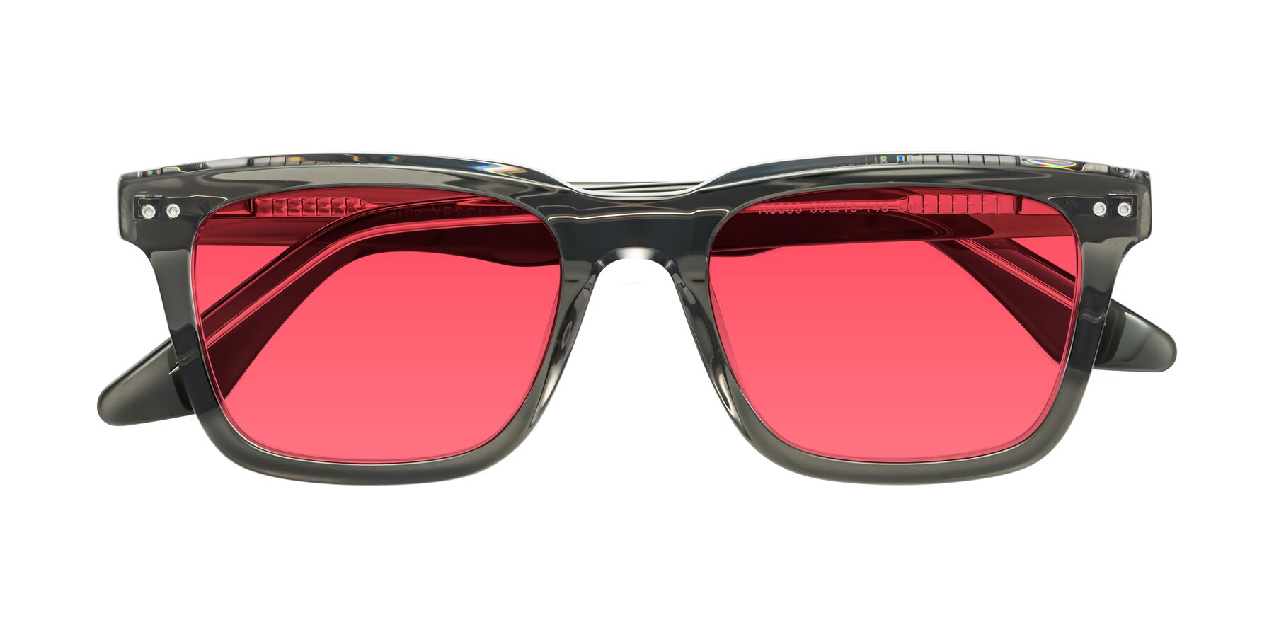 Folded Front of Martia in Gray-Clear with Red Tinted Lenses