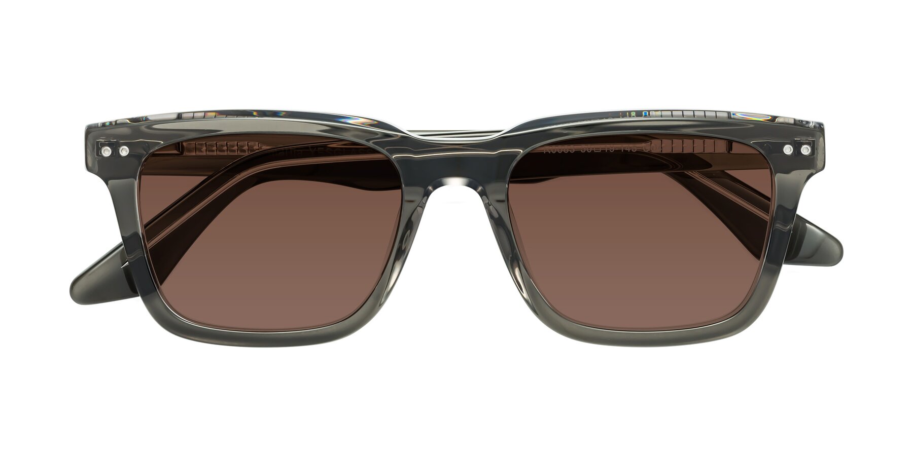 Folded Front of Martia in Gray-Clear with Brown Tinted Lenses