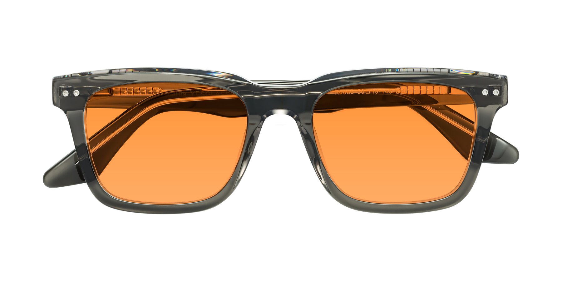 Folded Front of Martia in Gray-Clear with Orange Tinted Lenses