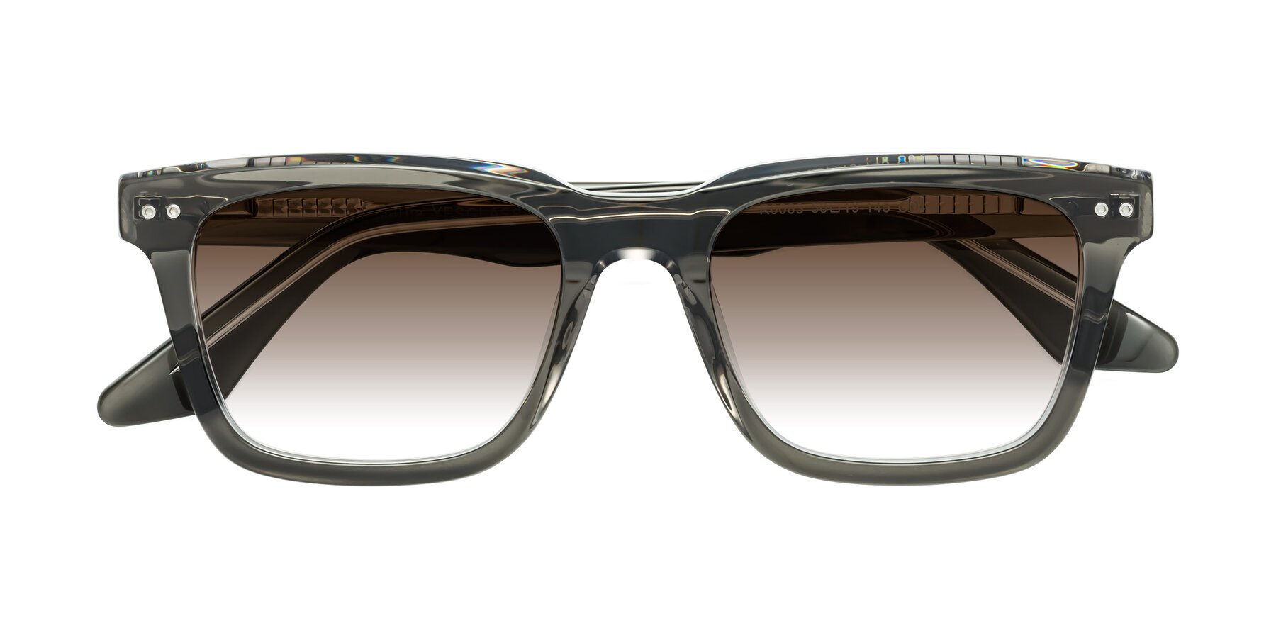 Folded Front of Martia in Gray-Clear with Brown Gradient Lenses