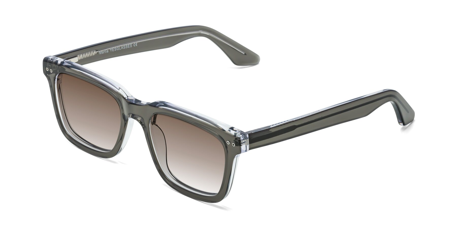 Angle of Martia in Gray-Clear with Brown Gradient Lenses