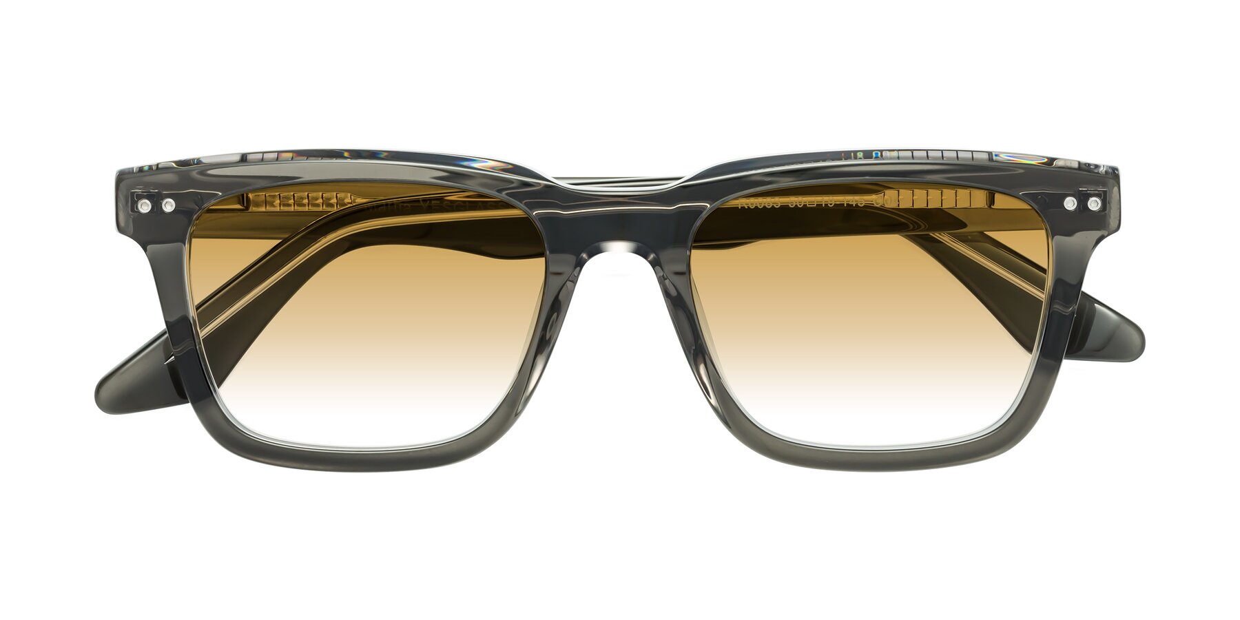 Folded Front of Martia in Gray-Clear with Champagne Gradient Lenses