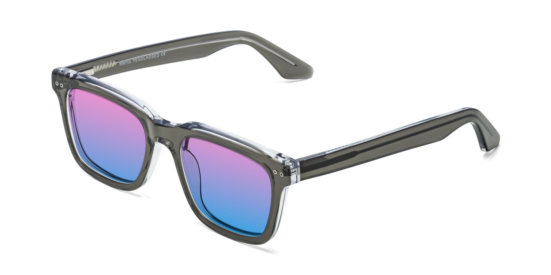 Angle of Martia in Gray-Clear with Pink / Blue Gradient Lenses