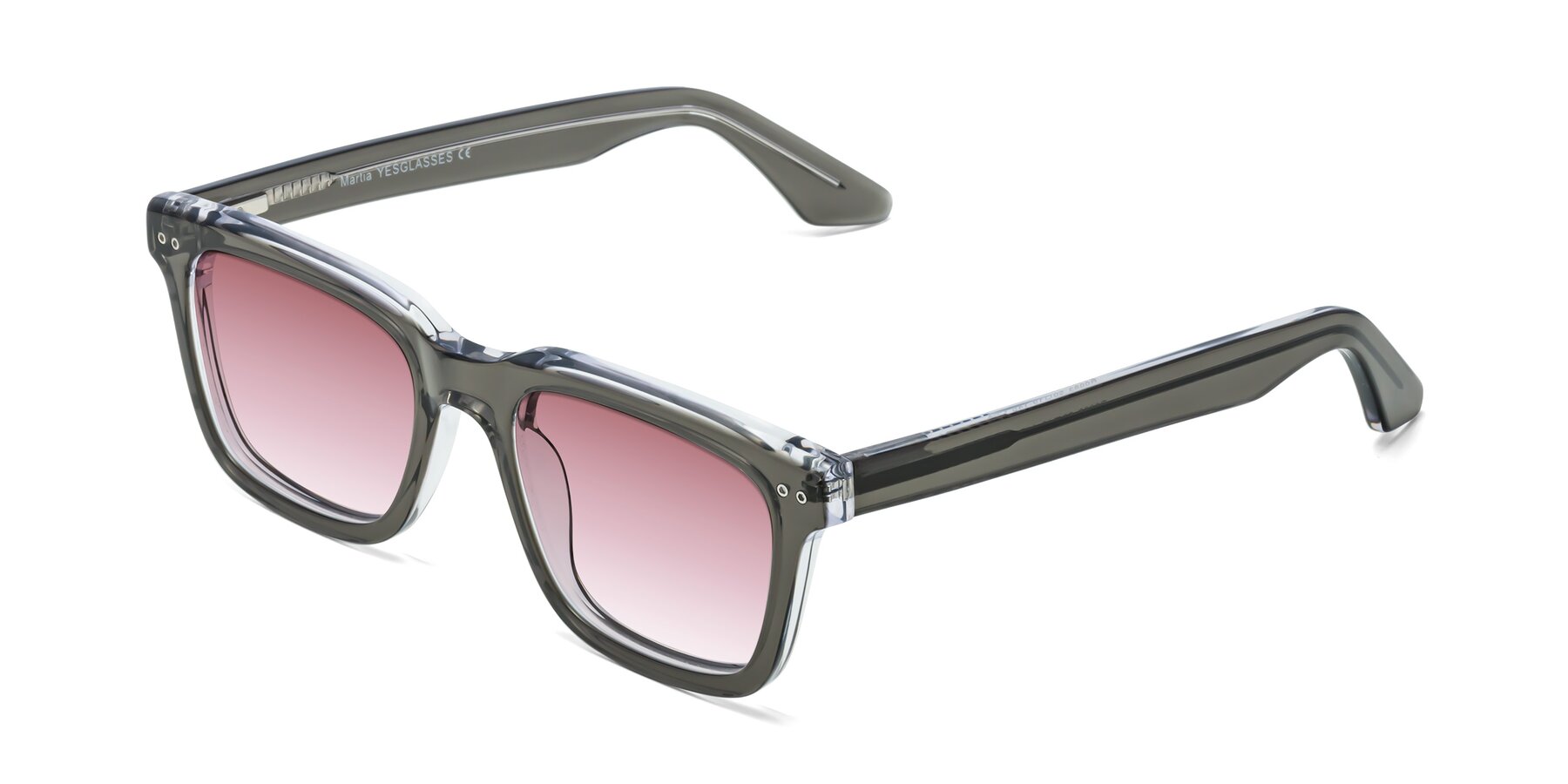 Angle of Martia in Gray-Clear with Garnet Gradient Lenses