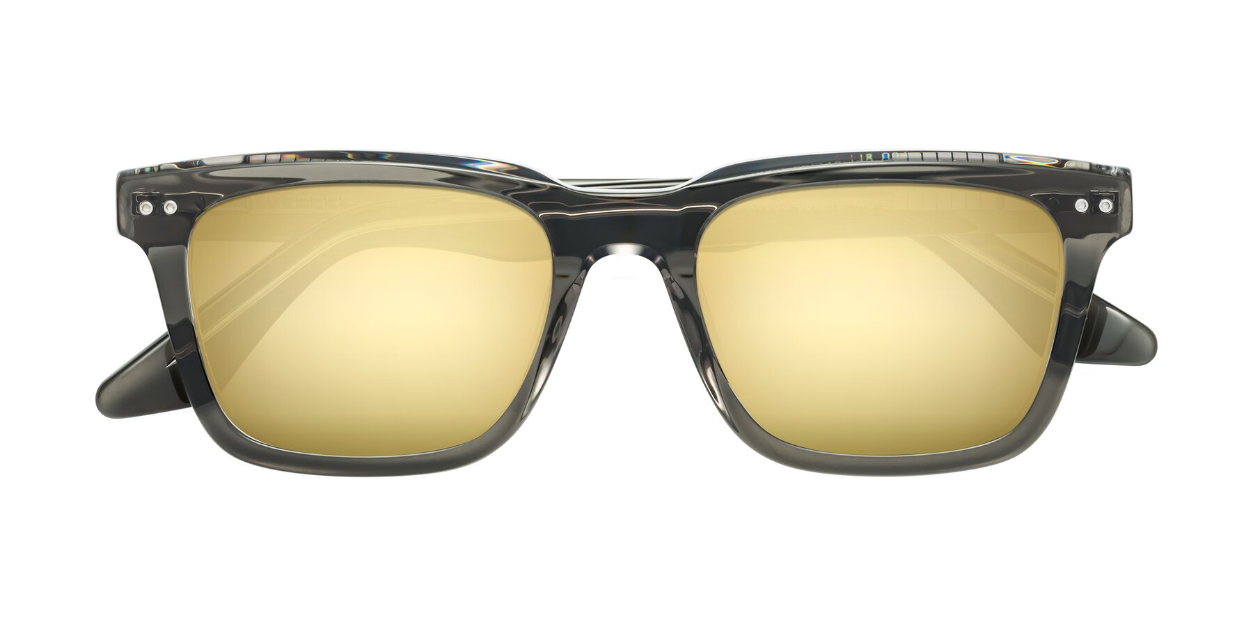 Folded Front of Martia in Gray-Clear with Gold Mirrored Lenses