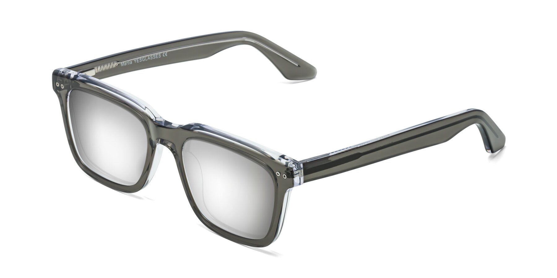 Angle of Martia in Gray-Clear with Silver Mirrored Lenses