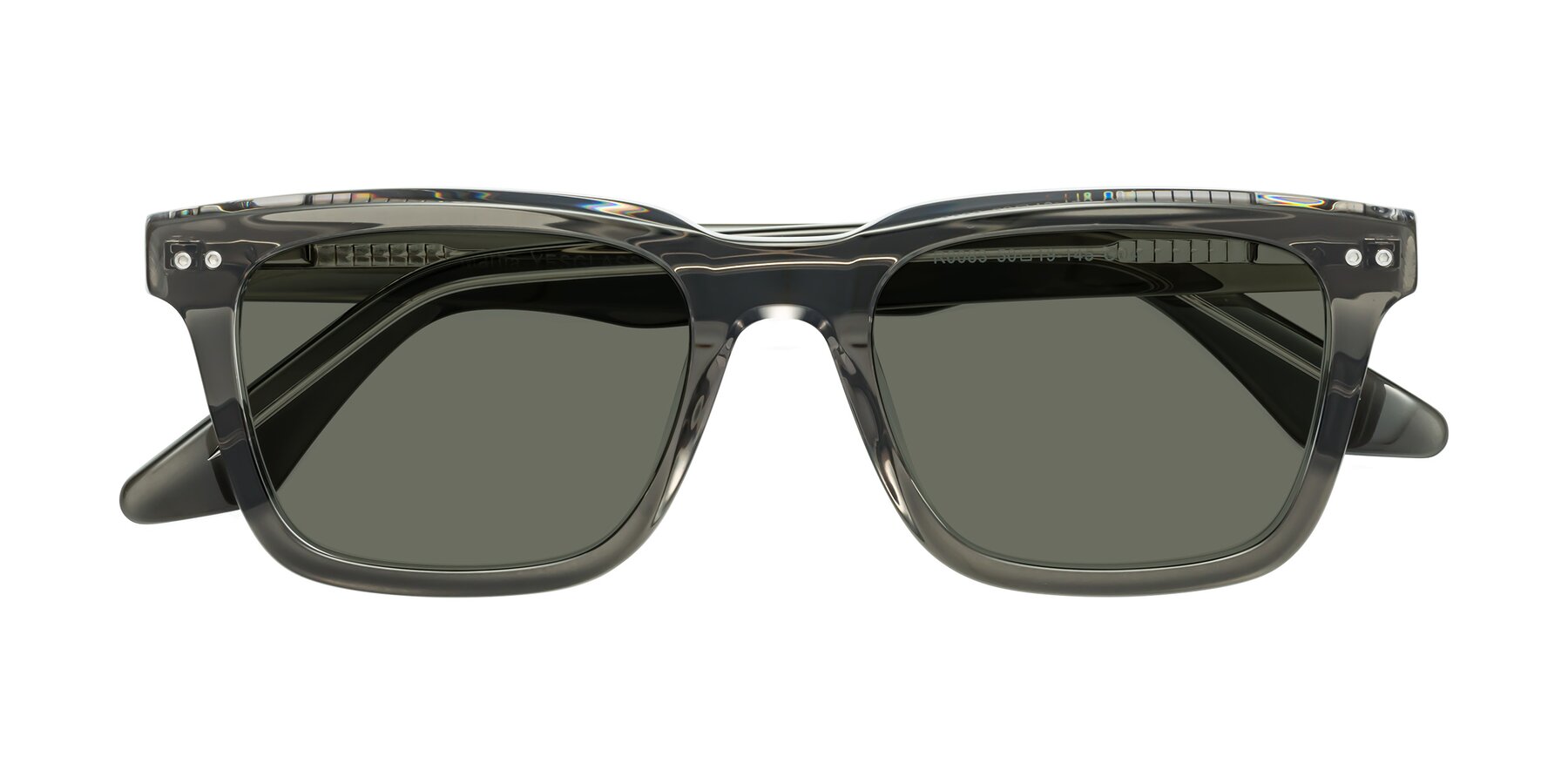 Folded Front of Martia in Gray-Clear with Gray Polarized Lenses