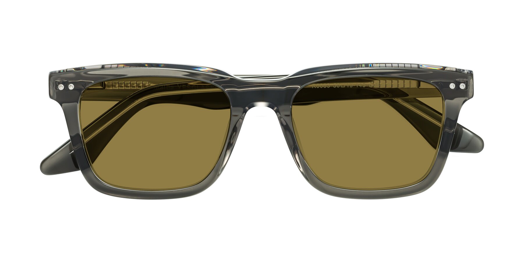 Folded Front of Martia in Gray-Clear with Brown Polarized Lenses