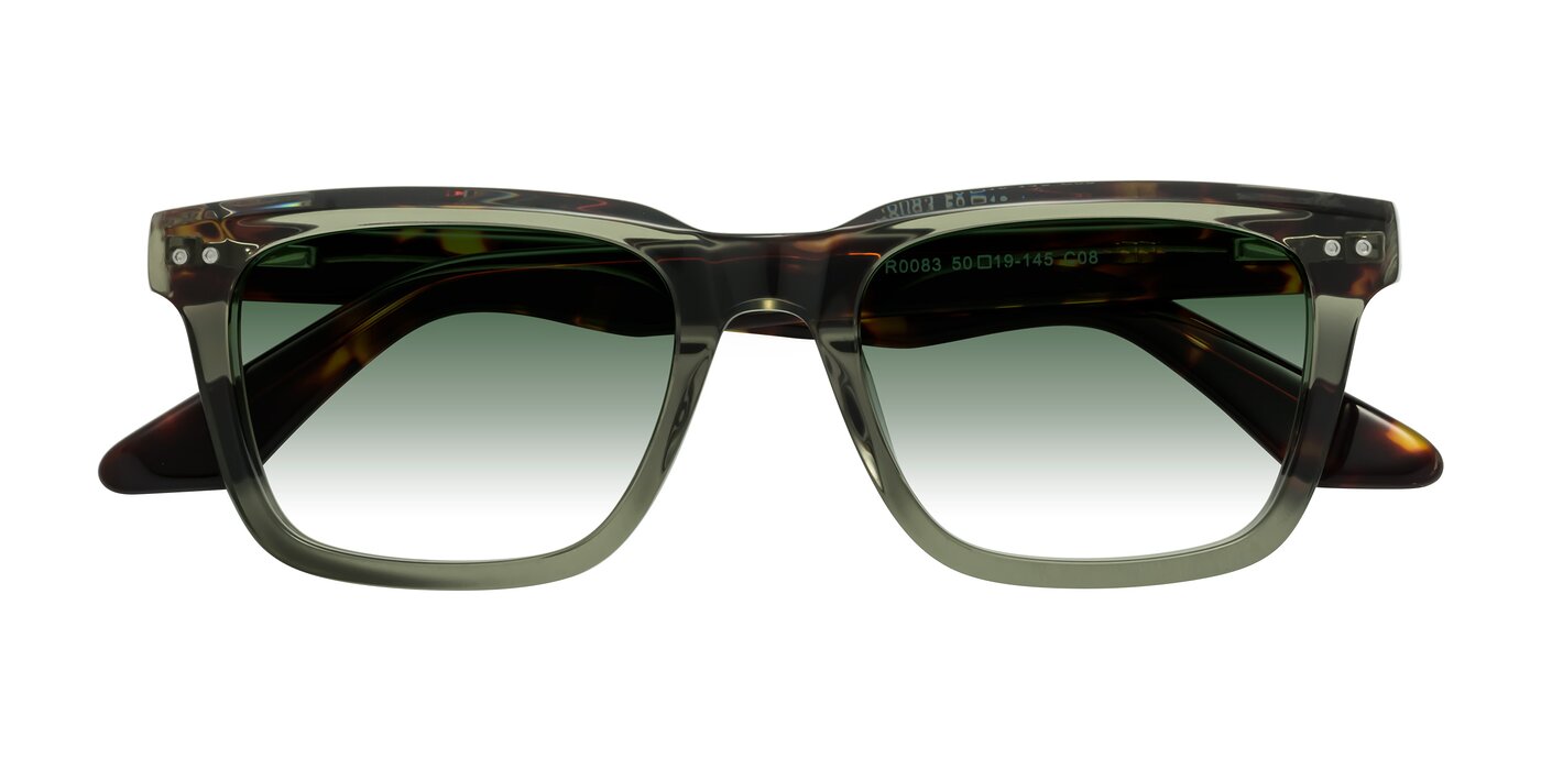 Martia - Transparent Green / Tortoise Gradient Sunglasses