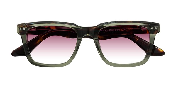 Front of Martia in Transparent Green / Tortoise