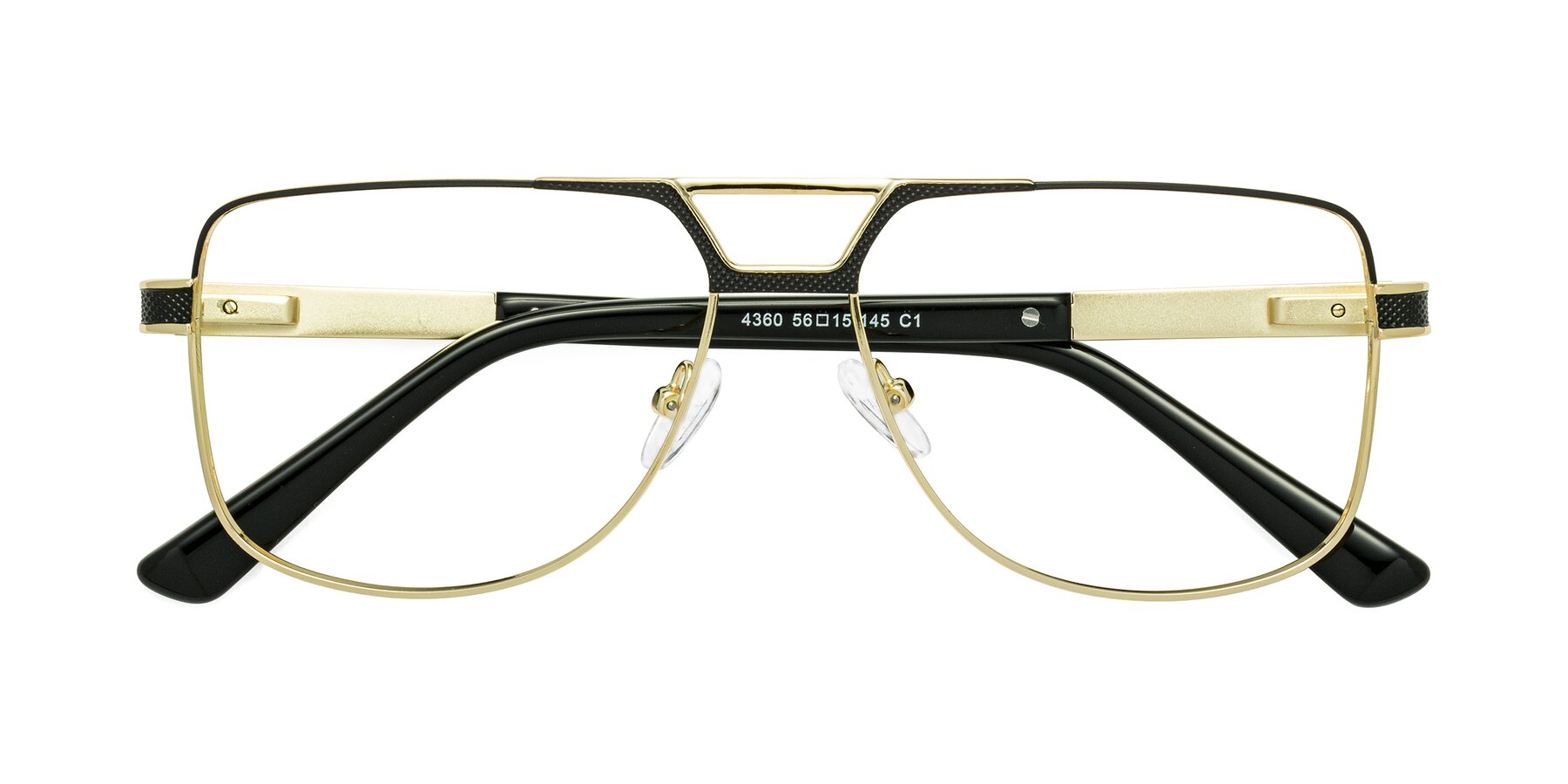 Folded Front of Turkey in Black-Gold with Clear Reading Eyeglass Lenses