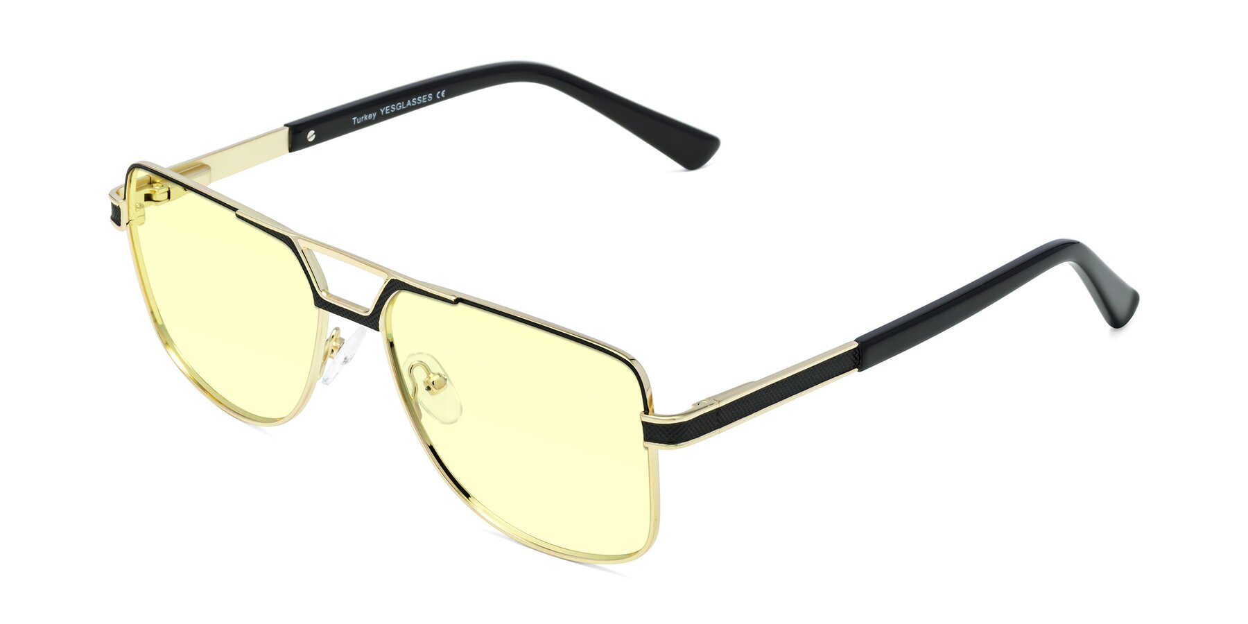 Angle of Turkey in Black-Gold with Light Yellow Tinted Lenses