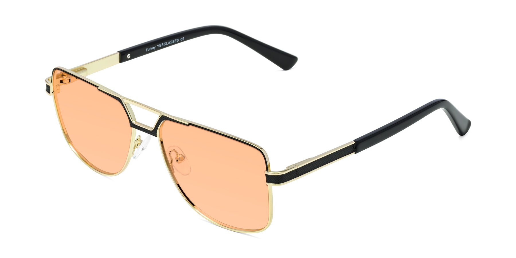Angle of Turkey in Black-Gold with Light Orange Tinted Lenses
