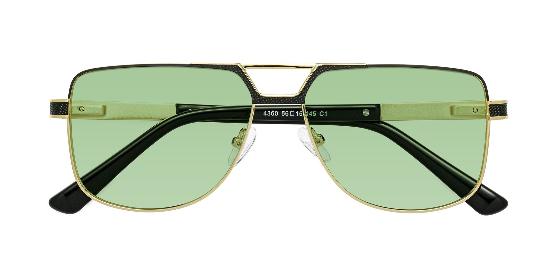 Folded Front of Turkey in Black-Gold with Medium Green Tinted Lenses