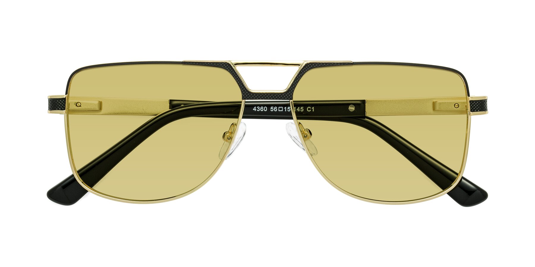 Folded Front of Turkey in Black-Gold with Medium Champagne Tinted Lenses