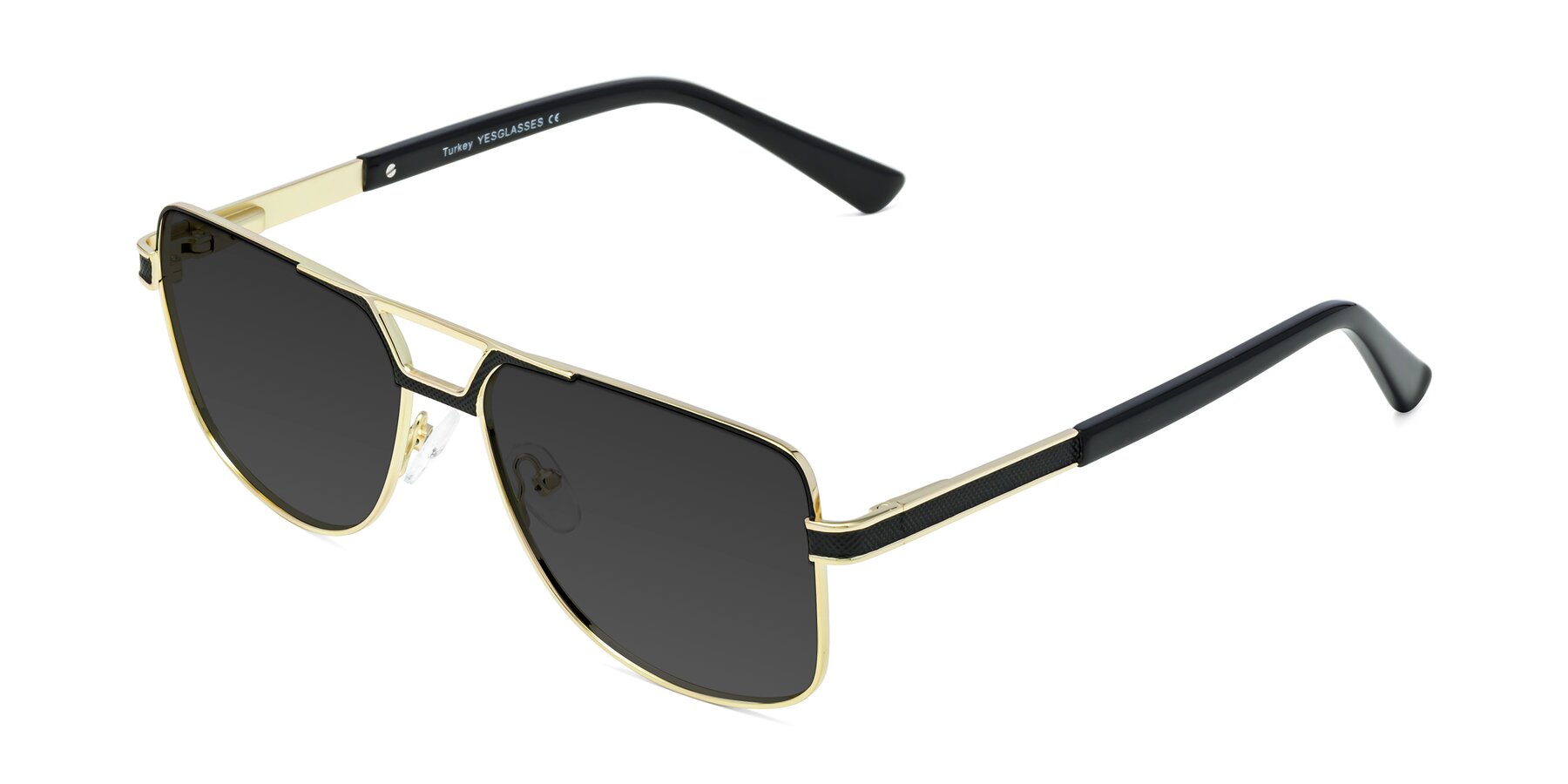 Angle of Turkey in Black-Gold with Gray Tinted Lenses