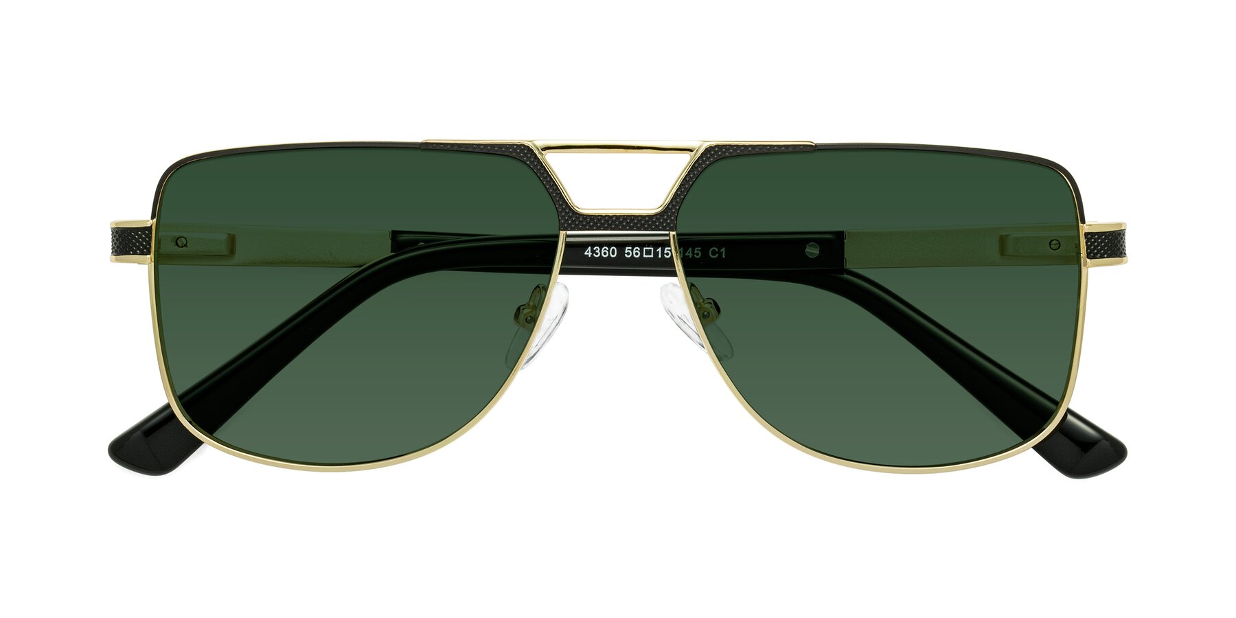 Folded Front of Turkey in Black-Gold with Green Tinted Lenses