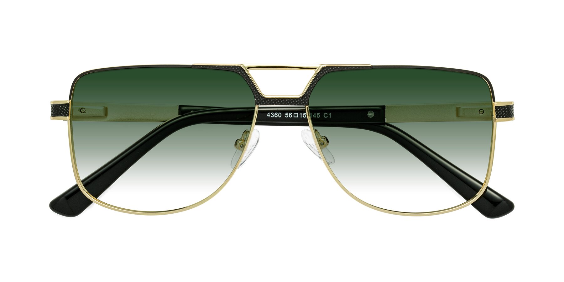 Folded Front of Turkey in Black-Gold with Green Gradient Lenses