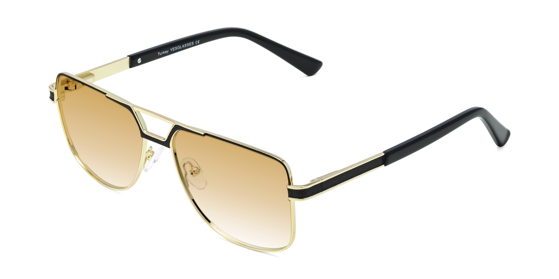 Angle of Turkey in Black-Gold with Champagne Gradient Lenses