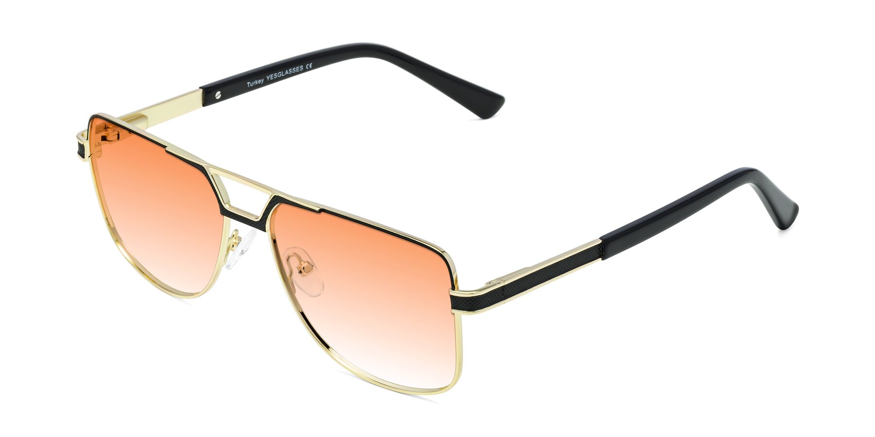 Angle of Turkey in Black-Gold with Orange Gradient Lenses