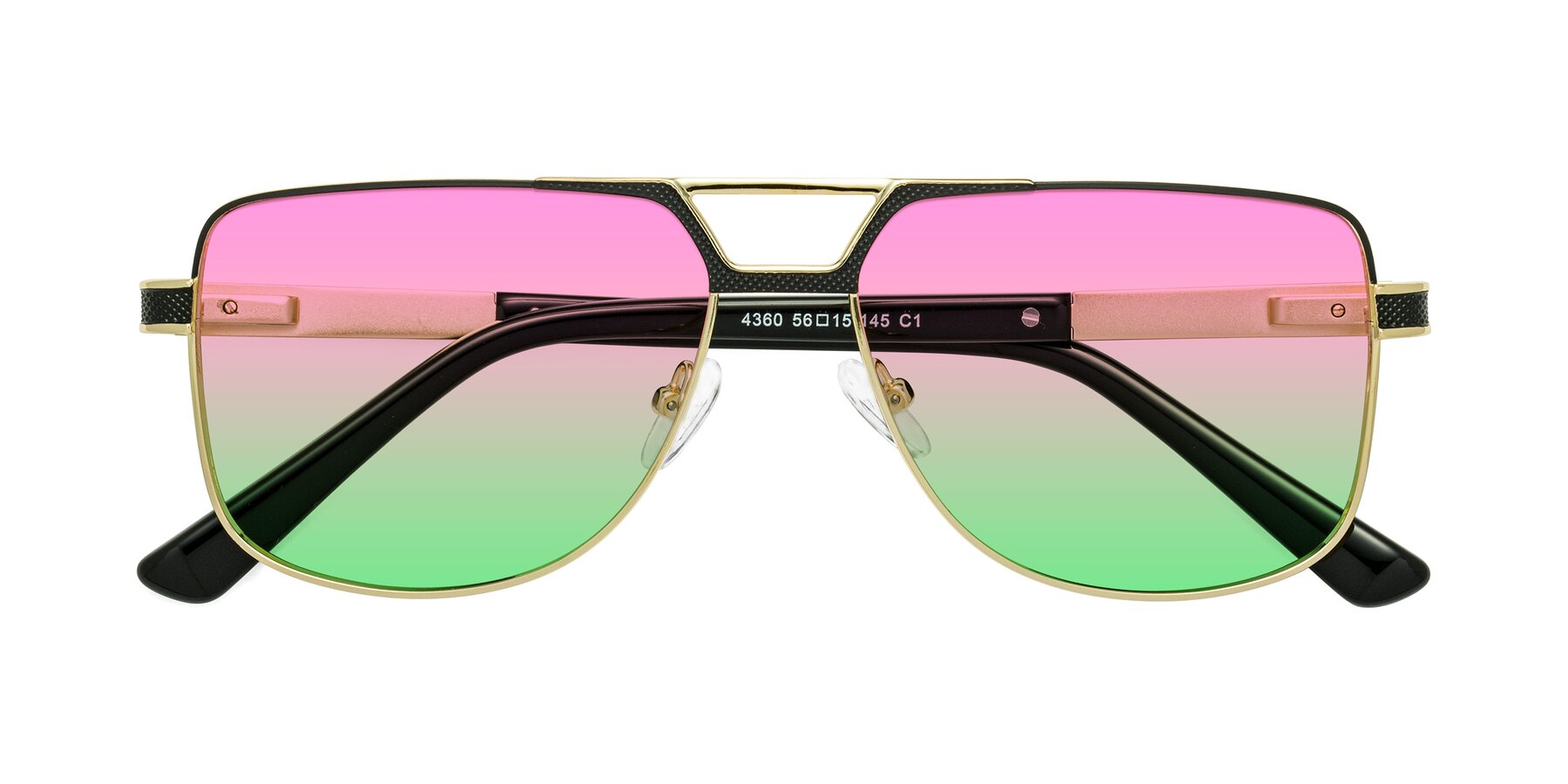 Folded Front of Turkey in Black-Gold with Pink / Green Gradient Lenses