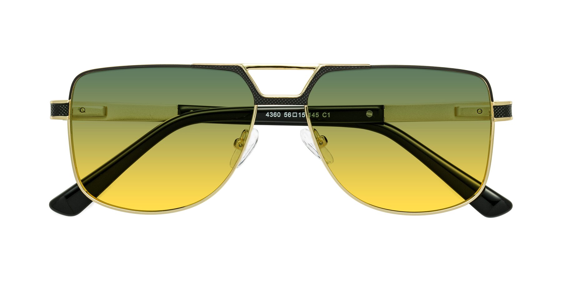 Folded Front of Turkey in Black-Gold with Green / Yellow Gradient Lenses