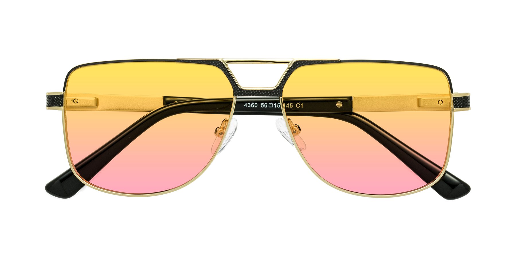 Folded Front of Turkey in Black-Gold with Yellow / Pink Gradient Lenses