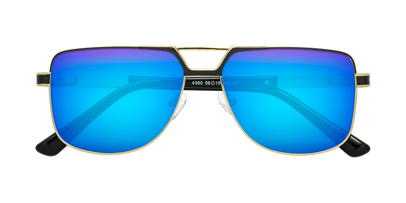 Turkey - Black / Gold Flash Mirrored Sunglasses