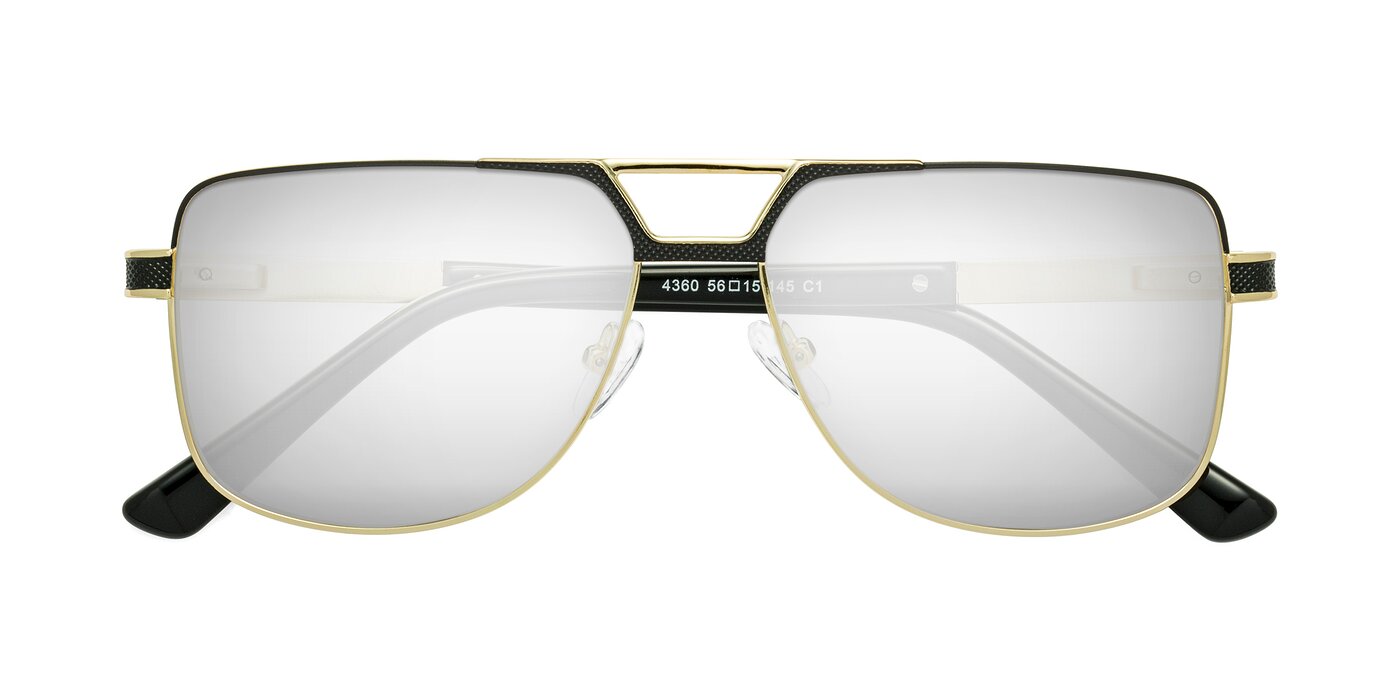 Turkey - Black / Gold Flash Mirrored Sunglasses