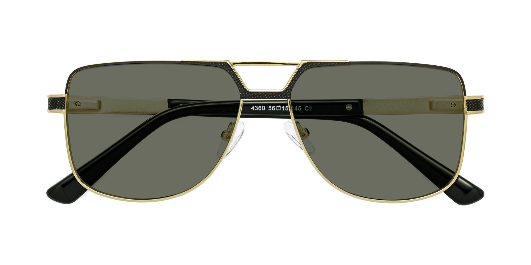 Folded Front of Turkey in Black-Gold with Gray Polarized Lenses