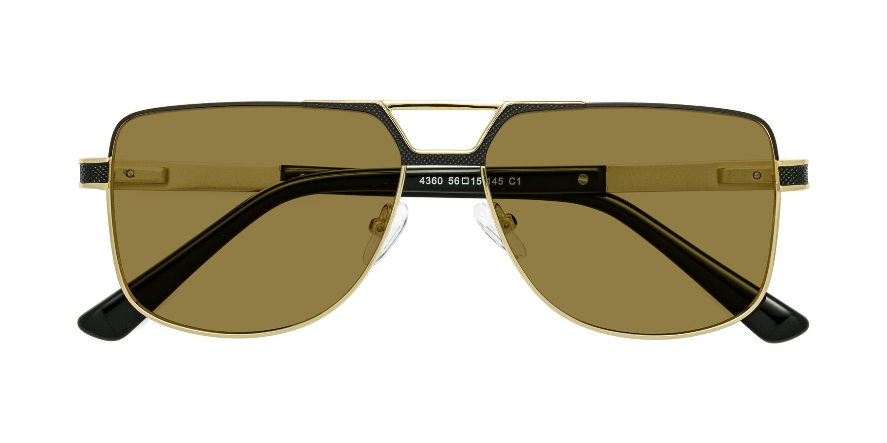 Folded Front of Turkey in Black-Gold with Brown Polarized Lenses