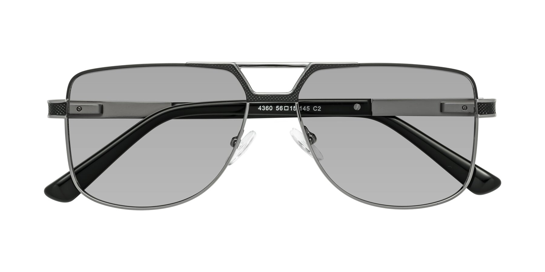 Folded Front of Turkey in Black-Gunmetal with Light Gray Tinted Lenses