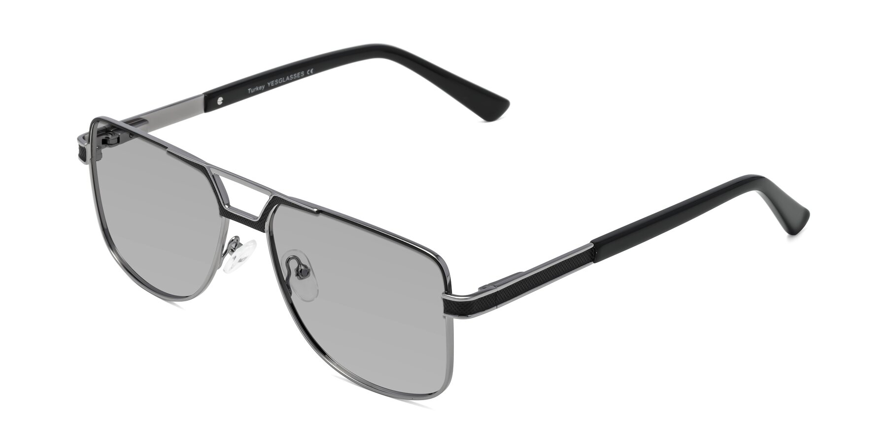 Angle of Turkey in Black-Gunmetal with Light Gray Tinted Lenses
