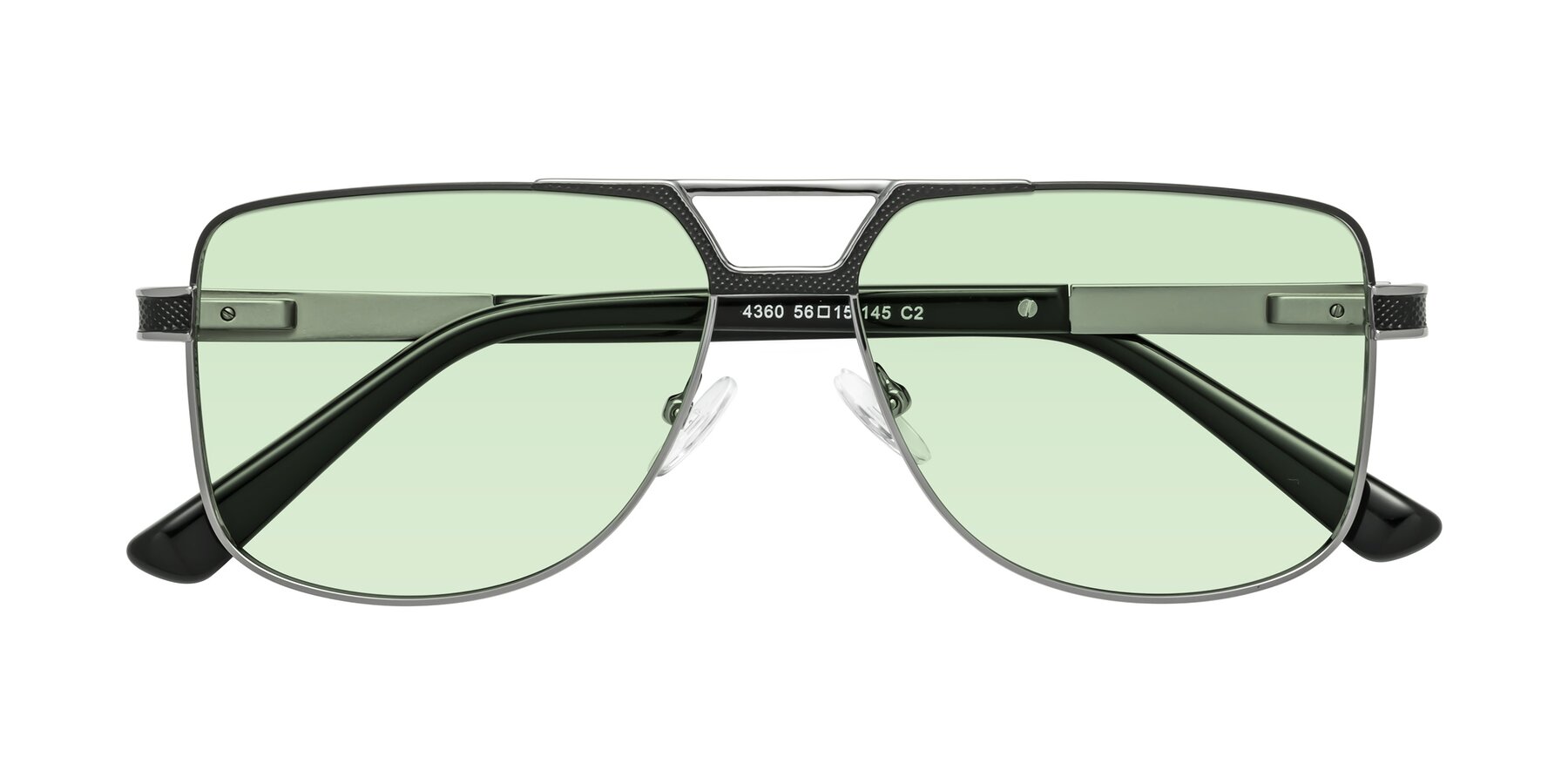 Folded Front of Turkey in Black-Gunmetal with Light Green Tinted Lenses