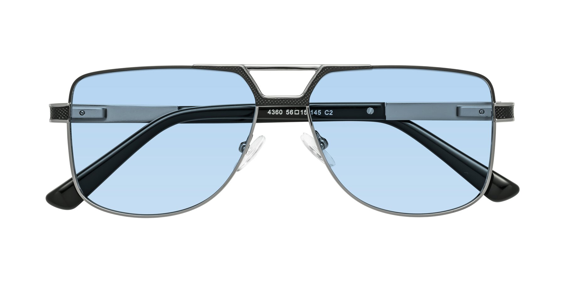Folded Front of Turkey in Black-Gunmetal with Light Blue Tinted Lenses