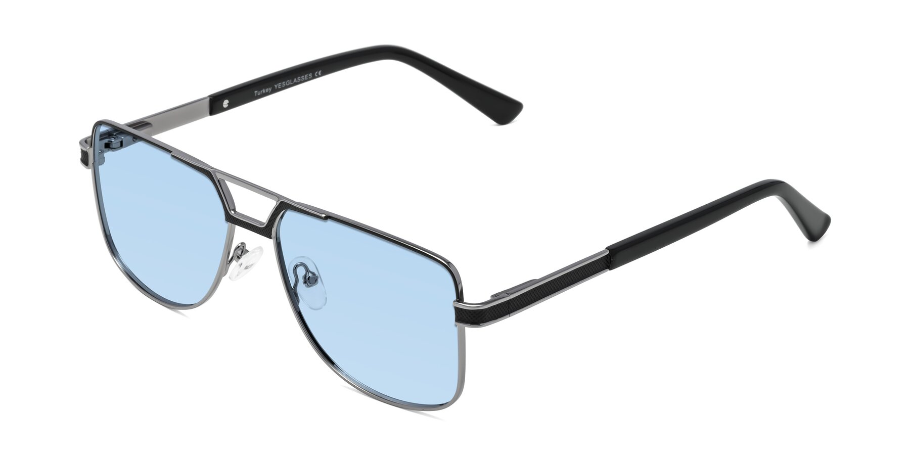 Angle of Turkey in Black-Gunmetal with Light Blue Tinted Lenses