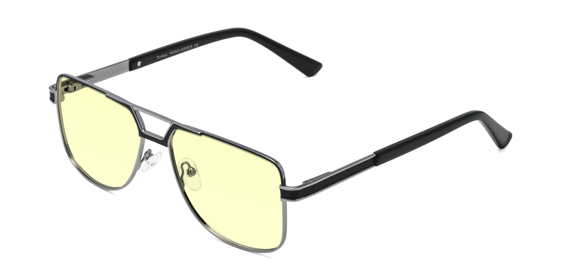 Angle of Turkey in Black-Gunmetal with Light Yellow Tinted Lenses