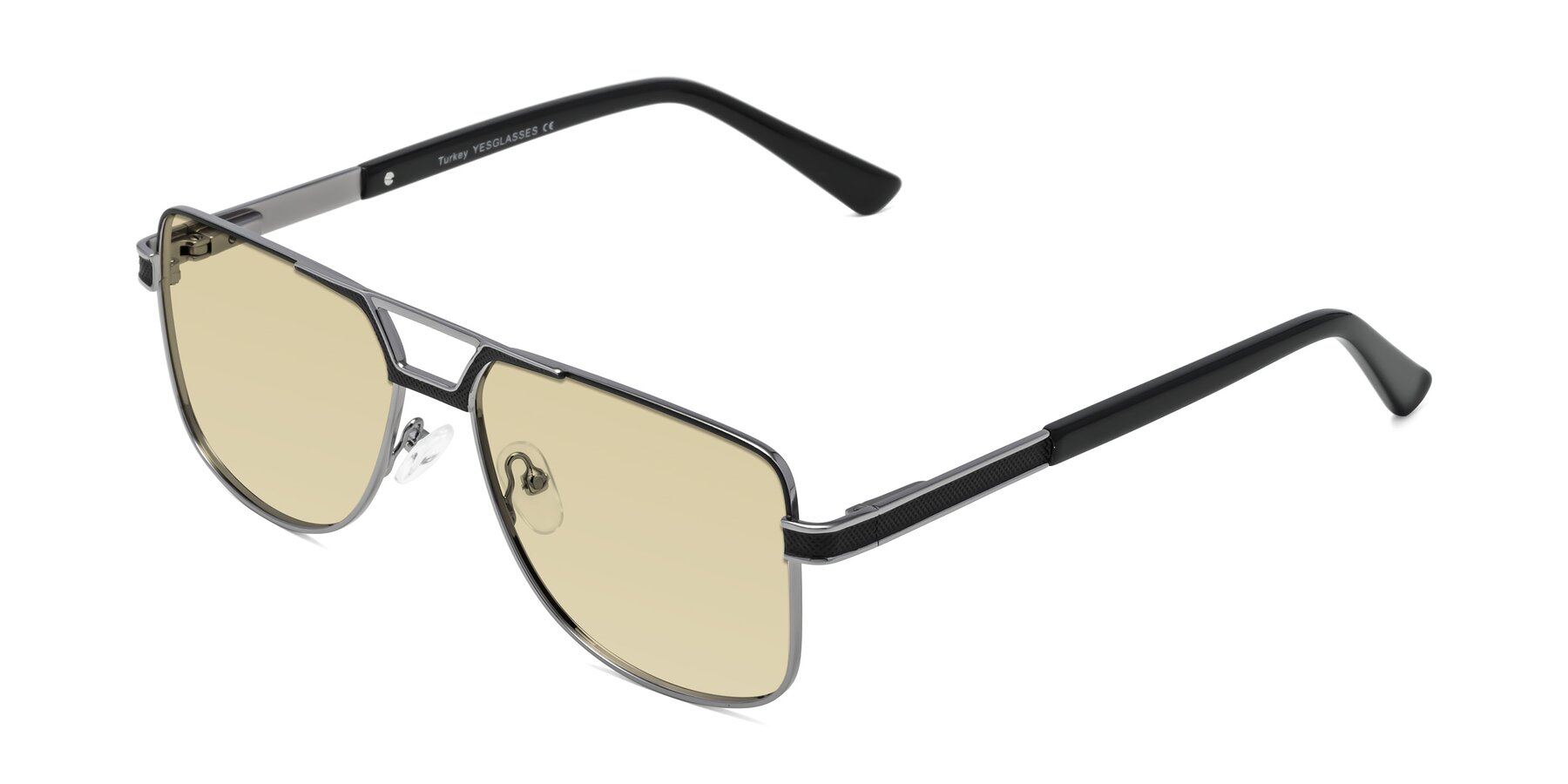 Angle of Turkey in Black-Gunmetal with Light Champagne Tinted Lenses