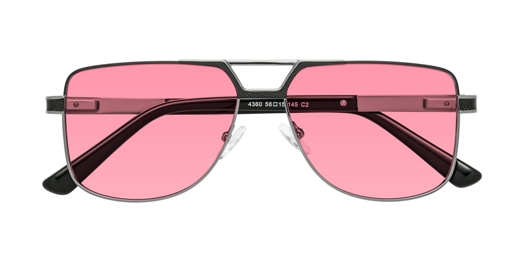 Folded Front of Turkey in Black-Gunmetal with Pink Tinted Lenses