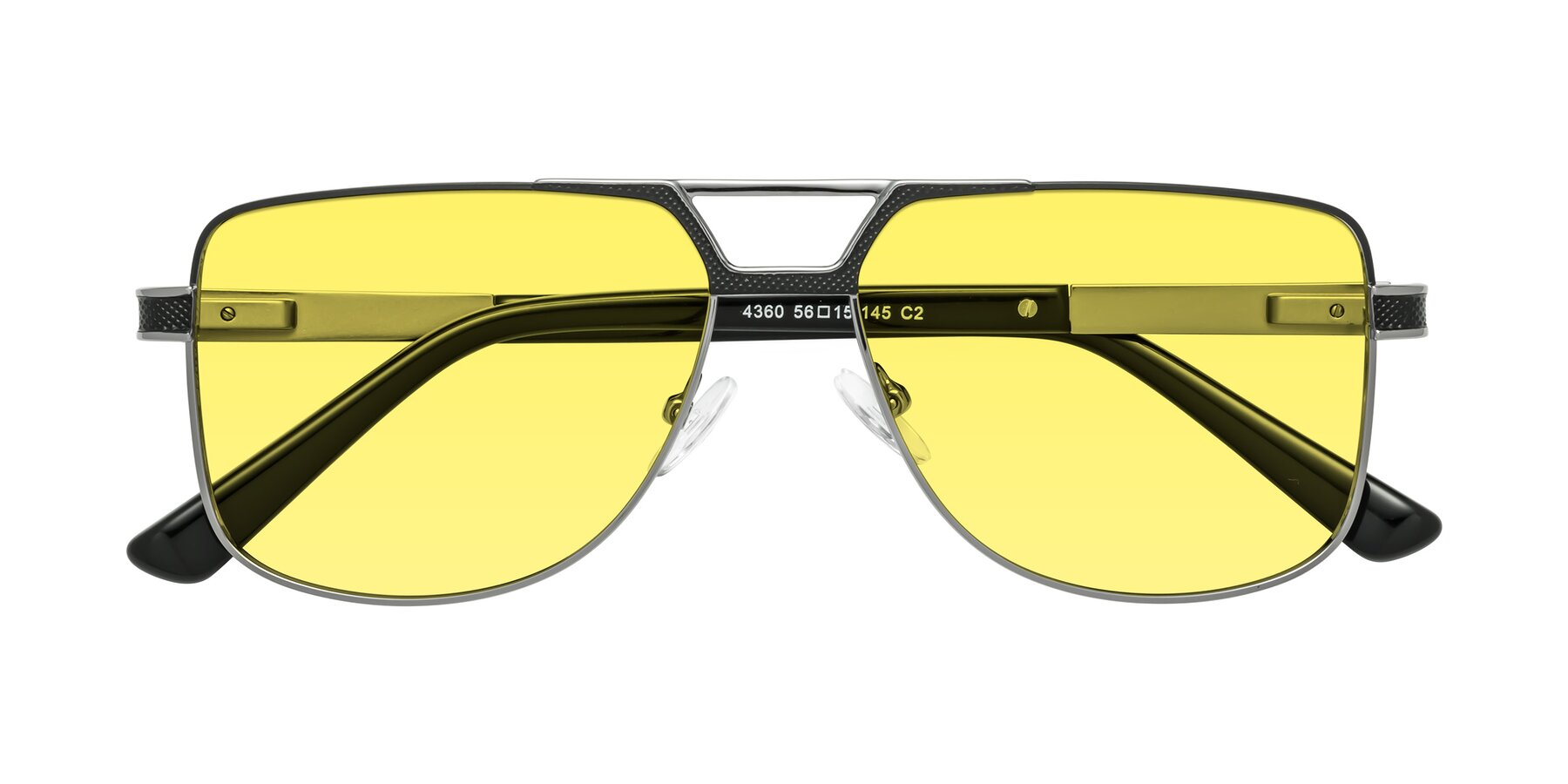 Folded Front of Turkey in Black-Gunmetal with Medium Yellow Tinted Lenses