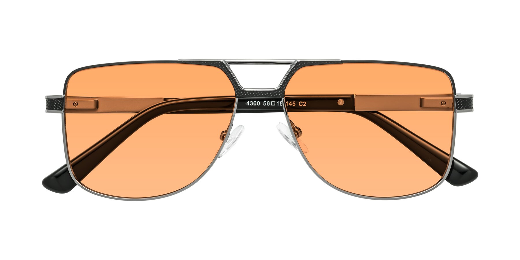 Folded Front of Turkey in Black-Gunmetal with Medium Orange Tinted Lenses