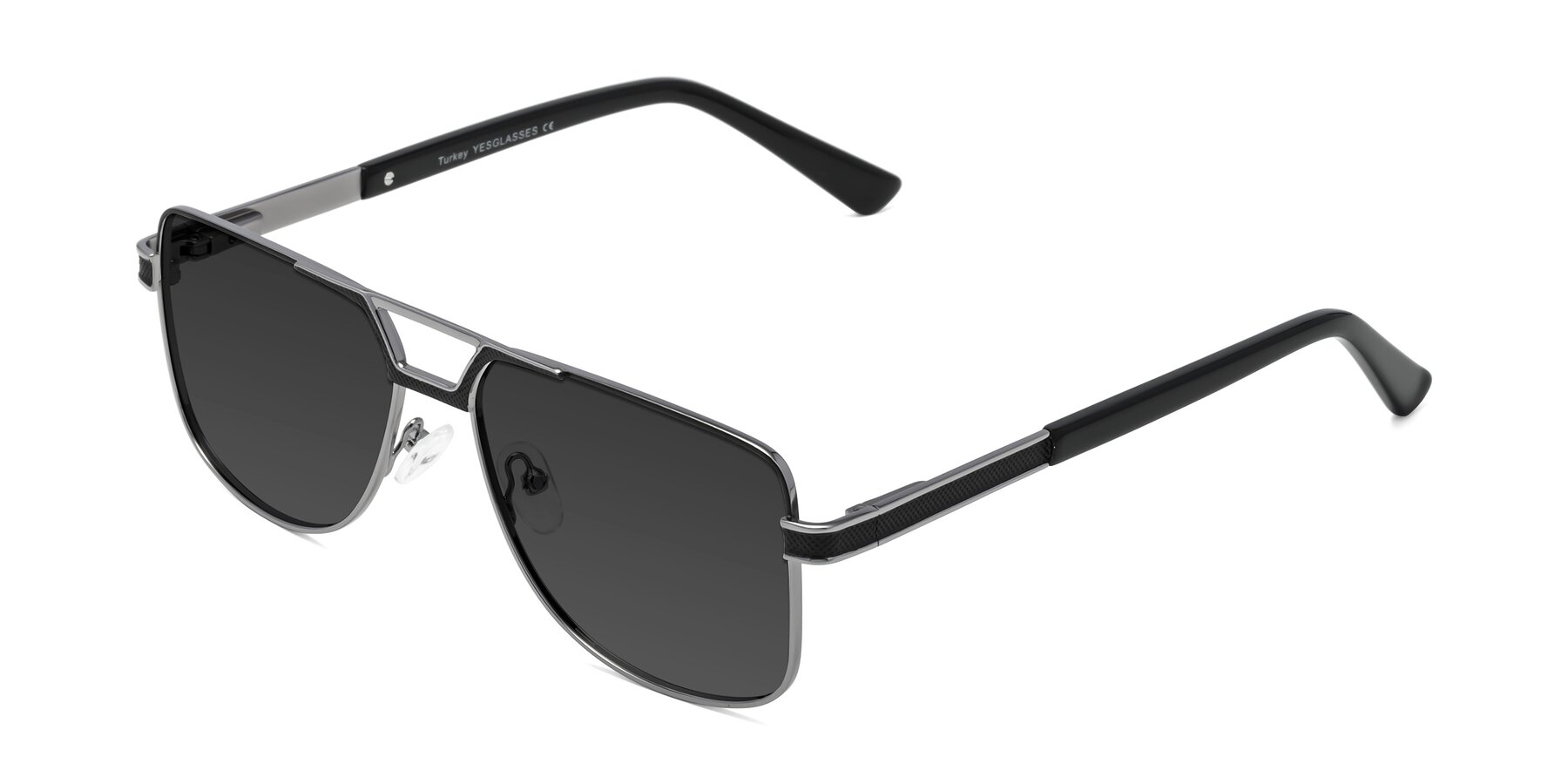 Angle of Turkey in Black-Gunmetal with Gray Tinted Lenses