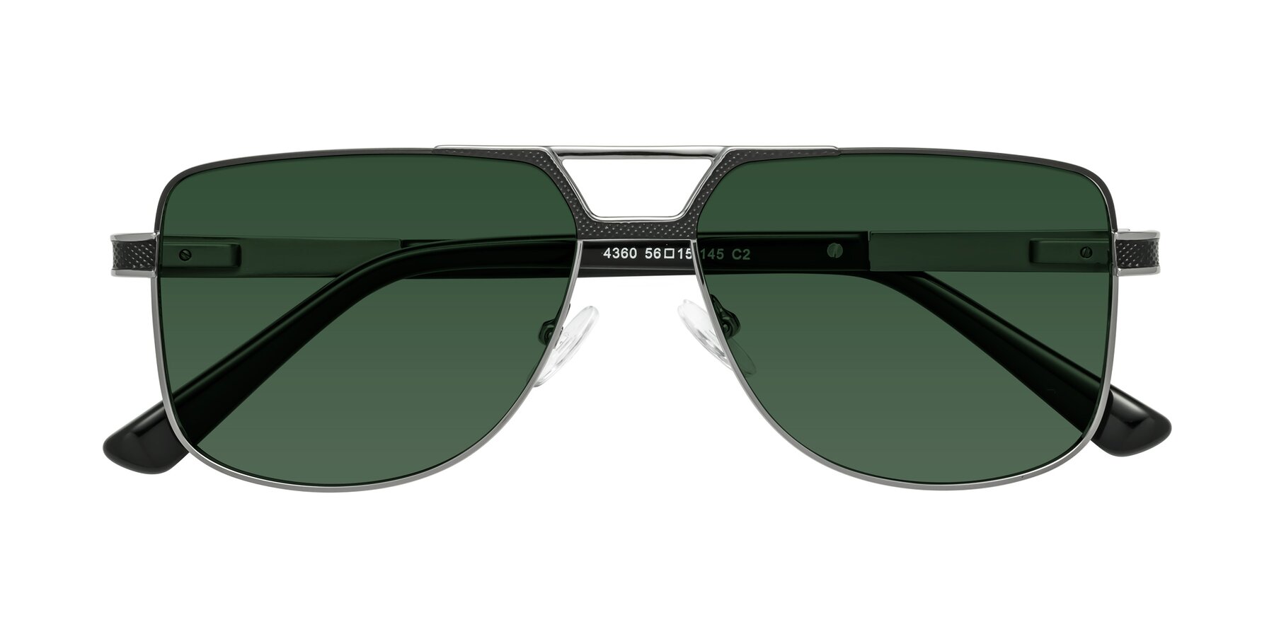 Folded Front of Turkey in Black-Gunmetal with Green Tinted Lenses