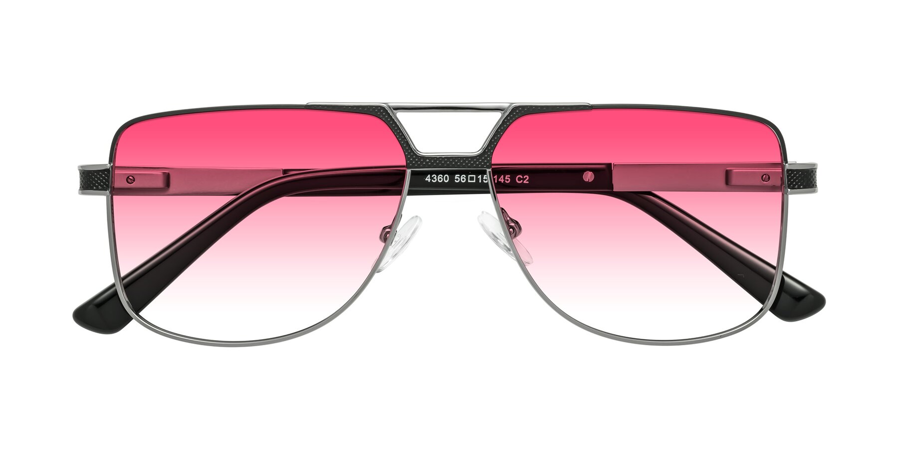 Folded Front of Turkey in Black-Gunmetal with Pink Gradient Lenses