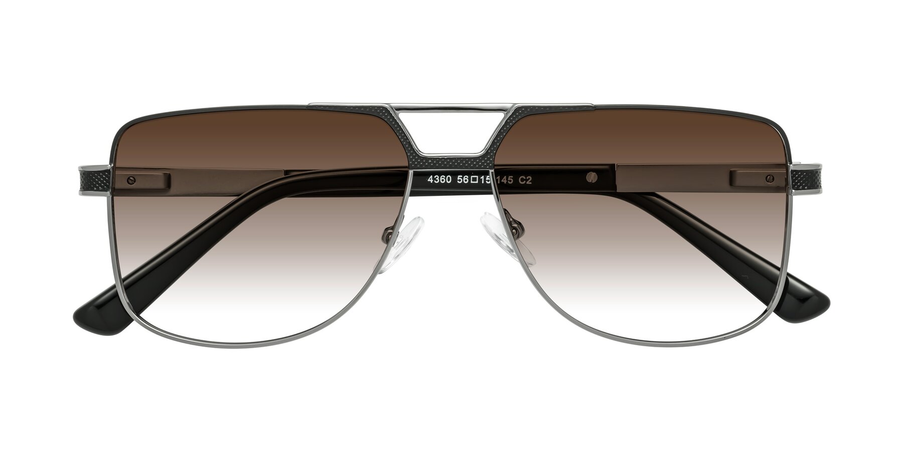 Folded Front of Turkey in Black-Gunmetal with Brown Gradient Lenses