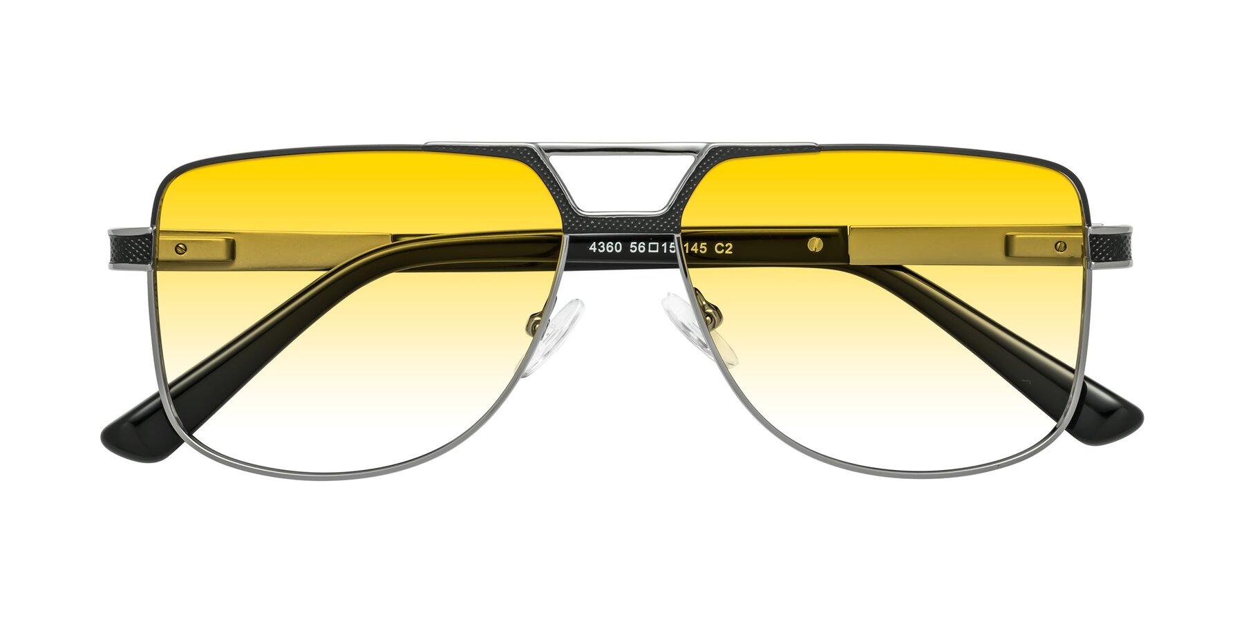 Folded Front of Turkey in Black-Gunmetal with Yellow Gradient Lenses