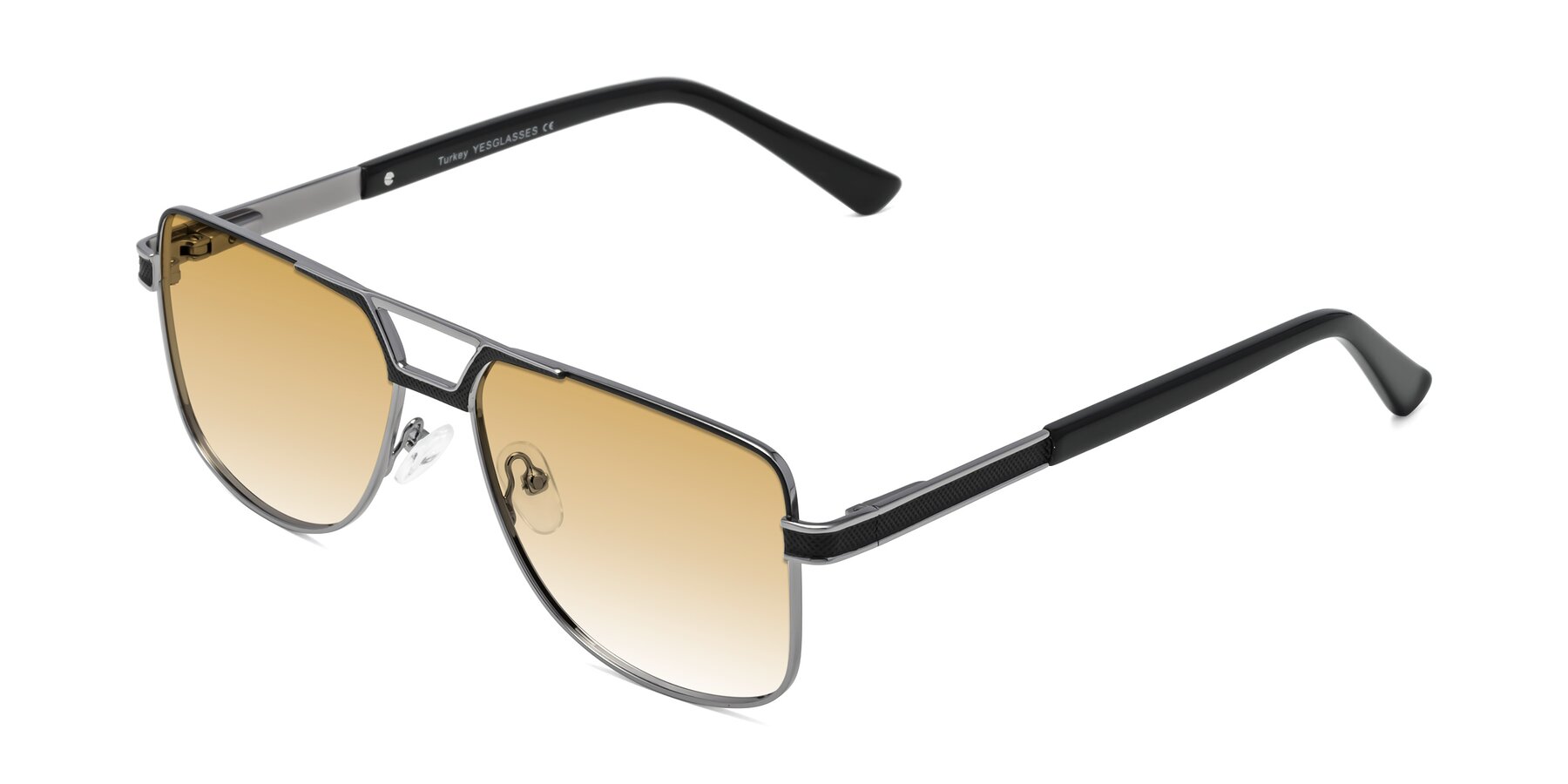 Angle of Turkey in Black-Gunmetal with Champagne Gradient Lenses
