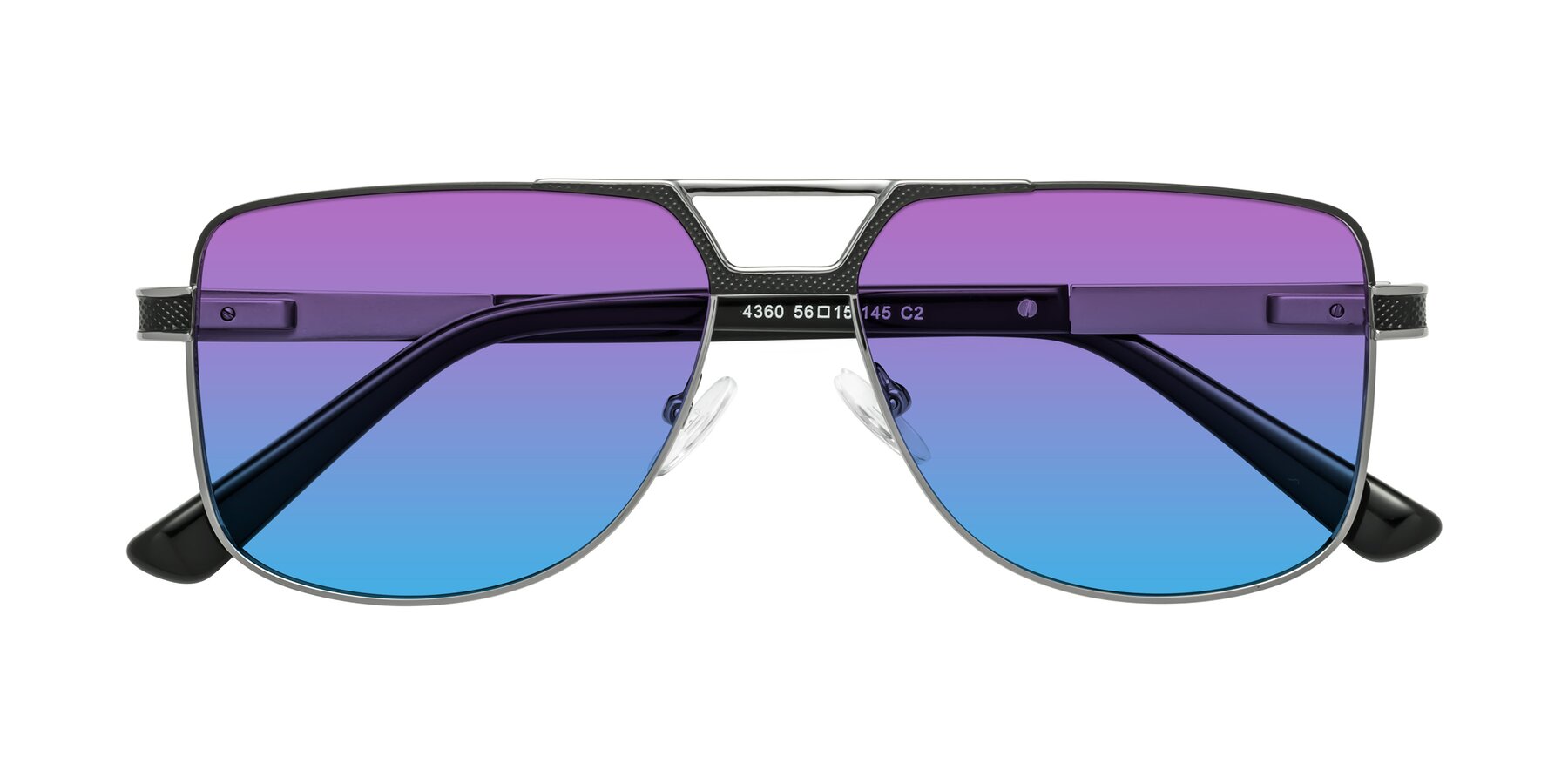 Folded Front of Turkey in Black-Gunmetal with Purple / Blue Gradient Lenses