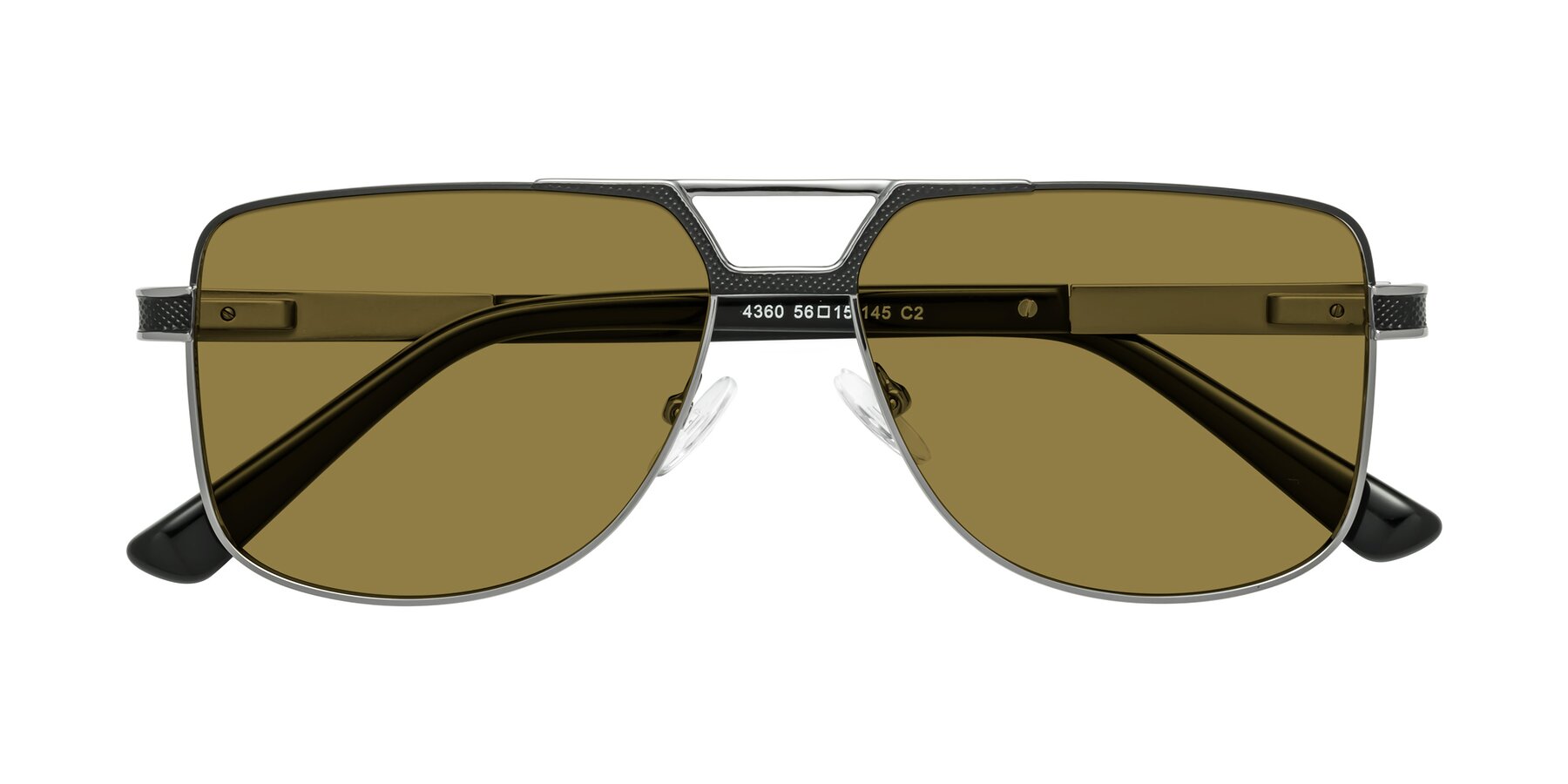 Folded Front of Turkey in Black-Gunmetal with Brown Polarized Lenses