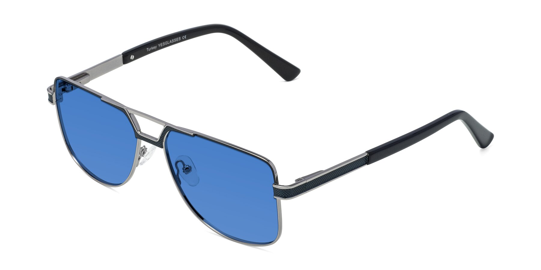 Angle of Turkey in Blue-Gunmetal with Blue Tinted Lenses